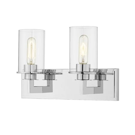 Z-Lite Savannah 2 Light Vanity, Chrome & Clear 462-2V-CH